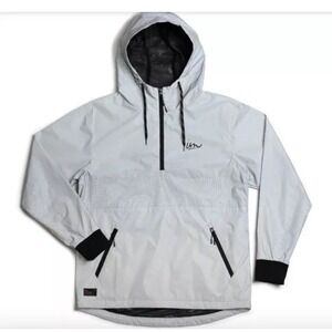 Imperial Motion Helix Reflective‎ Pullover Anorak Jacket Gray Windbreaker |G1